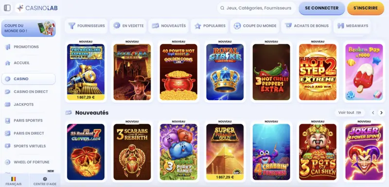 Jeux de casino CasinoLab